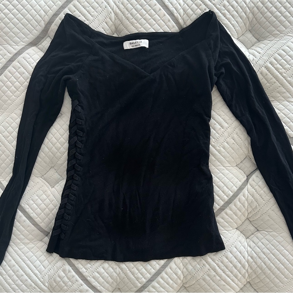 Bailey 44 Black Long Sleeve Top